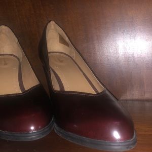 Clark Artisan•Oxblood Leather Chunky Heels